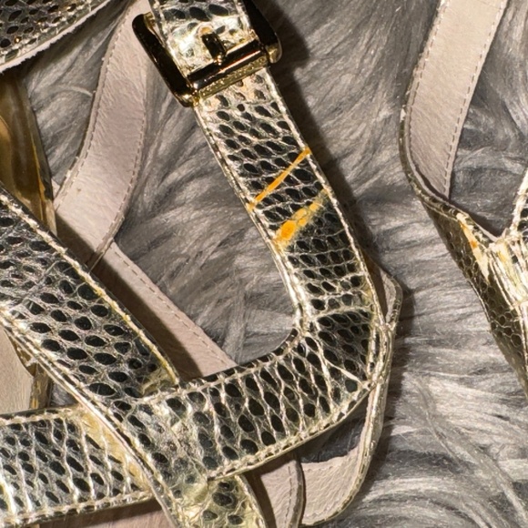 EUC Michael Michael Kors Gold Palm Beach Espadrille Wedge Size 9.5 - Picture 6 of 12